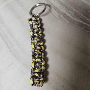 Paracord Purple‎ Yellow Keychain